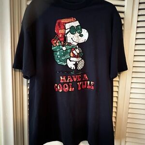 Vintage Peanuts Snoopy Christmas Tshirt Size XL Have A Cool Yule